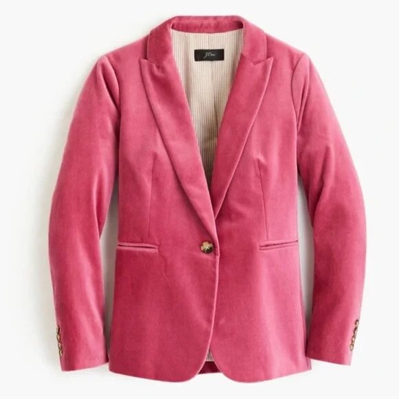J.Crew PINK Rose Schoolboy Velvet Blazer Jacket XXL XL PLUS 18 - Picture 4 of 4